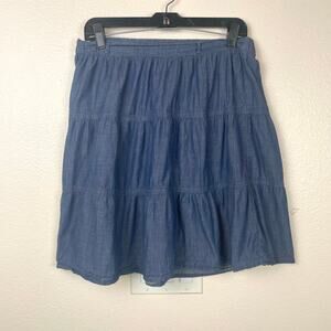 Old Navy Womens Skirt Sz S Denim Western Cottage Cowgirl Coquette Rodeo Boho